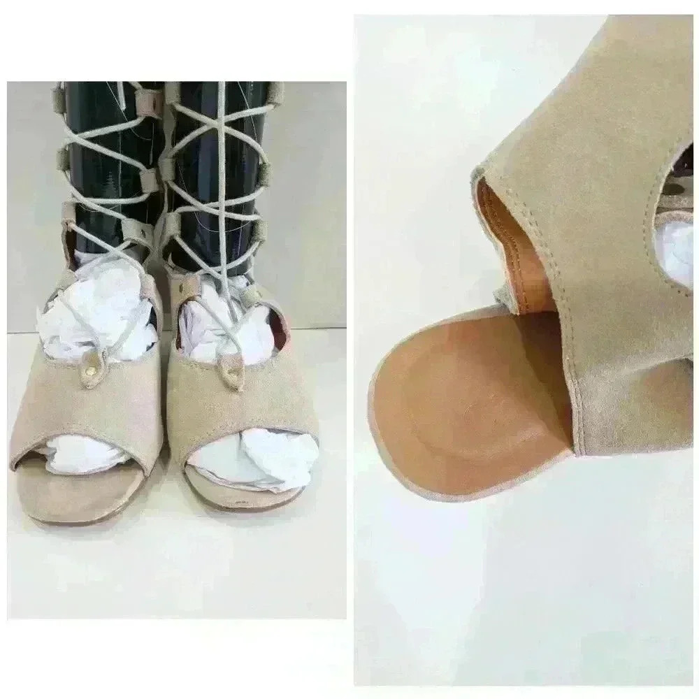chloé Lace-up Suede Wedge Sandals size 6 - Picture 5 of 8